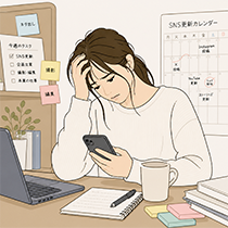 SNSで悩むイメージ